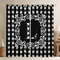 thumbnail image 1 of Feelyou Initial L Letter Black Out Curtains, Hippie Tribal Mandala Curtains Pack of 2 (42x63 Each), Simple Fashion Checkered Bedroom Curtains, Black Out Curtains Decor, 1 of 7