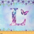thumbnail image 1 of Feelyou Initial L Letter Fabric by the Yard 5 Yards, Kawaii Garden Butterfly Room Decor Fabric by the Yard, Teens Girls Boys Kids Fabric for Sewing, Microfiber Bedroom Decor, 1 of 6