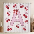thumbnail image 1 of Feelyou Initial A Letter Blackout Curtains Set of 2 (52x84 Each) for Girl, Red Fruit Cherry Window Curtains, Princess Cartoon Ribbon Curtains and Drapes, Window Curtains Decor, 1 of 6