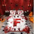 thumbnail image 1 of Feelyou Initial Letter F Twin Bedding Sets 7-Piece, Horror Halloween Bedding Comforter Set, Gothic Hand Print Reversible Sheet Sets, Ultra Soft Home Decor, 1 of 7