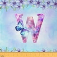 thumbnail image 1 of Feelyou Initial Letter W Fabric by the Yard 2 Yards, Cartoon Monogrammed Room Decor Fabric by the Yard, Kid Princess Butterfly Fabric for Sewing, Super Cozy Room Decor, 1 of 6