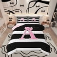 thumbnail image 1 of Feelyou Initial Letter Z Queen Comforter Set, Cartoon Monogrammed Bedding Sets, Princess Ribbon Reversible Bedding Comforter Set, Luxury Bedroom Decor,3-Piece, 1 of 8
