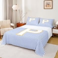 thumbnail image 1 of Feelyou Initial P Letter Twin Sheet Sets for Kid, Fashion Stripes Ombre Twin Fitted Sheet, Fairy Tale Princess Flat Sheet, Microfiber Bedroom Decor, 3pcs, 1 of 7