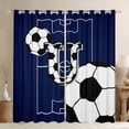 thumbnail image 1 of Feelyou Initial U Curtains Pack of 2 (42x84 Each), Football Soccer Curtains Blackout, 1 of 6