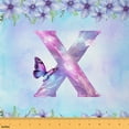 thumbnail image 1 of Feelyou Initial X Letter Fabric by the Yard 1 Yard, Blue Spring Floral Room Decor Fabric by the Yard, Teens Girls Boys Kids Fabric for Sewing, Microfiber Bedroom Decor, 1 of 6