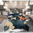 thumbnail image 1 of Feelyou Japanese Fish Child Bedding Comforter Set, Tokyo Cherry Blossoms Twin Comforter Sets, Cartoon Animal Reversible Bedding Set, Luxury Bedroom Decor, 2 Pieces, 1 of 8