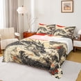 thumbnail image 1 of Feelyou Japanese Ink Wash Red Sun Dragon Queen Sheet Sets for Men Women, Traditional Cloud Wildlife Bed Set, 4-Piece, 1 of 5