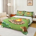 thumbnail image 1 of Feelyou Jungle Adventure Child Twin Sheet Sets, Kawaii Cartoon Fox Twin Fitted Sheet, Mystic Camping Lover Flat Sheet, Luxury Bedroom Decor, 3 Pieces, 1 of 7