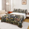thumbnail image 1 of Feelyou Jungle Bear Animal Queen Sheet Sets, Groovy Flower Floral Bed Set, 4 Pieces, 1 of 7