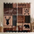 thumbnail image 1 of Feelyou Jungle Bear Deer Curtains Pack of 2 (42x84 Each), Rustic Wooden Plank Curtains Blackout, Brown Vintage Patchwork Bedroom Curtains, Living Room Curtains Decor, 1 of 6