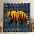 thumbnail image 1 of Feelyou Jungle Bear Print Black Out Curtains, Vintage Blue Cabin Curtains Pack of 2 (42x63 Each), Rustic Farmhouse Theme Bedroom Curtains, Window Curtains Bedroom Decor, 1 of 7