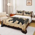 thumbnail image 1 of Feelyou Jungle Bear Print Twin Sheet Sets for Men, Rustic Farmhouse Animal Twin Fitted Sheet, Pine Tree Botanical Flat Sheet, Luxury Bedroom Decor, 3pcs, 1 of 7