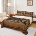 thumbnail image 1 of Feelyou Jungle Bear Wildlife Queen Sheet Sets, Vintage Lake House Flat Sheet, Rustic Hunting Theme Queen Fitted Sheet, Lightweight Room Decor, 4pcs, 1 of 7