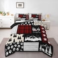 thumbnail image 1 of Feelyou Jungle Camping Explorer Twin Comforter Sets, Red Patchwork Bedding Set, 2 Pieces, 1 of 8