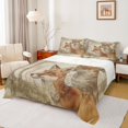 thumbnail image 1 of Feelyou Jungle Cartoon Fox Queen Sheet Sets for Teen, Rustic Deer Moose Flat Sheet, Woodland Wildlife Queen Fitted Sheet, Lightweight Room Decor, 4-Piece, 1 of 7