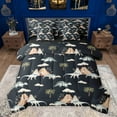 thumbnail image 1 of Feelyou Jungle Dinosaur Animal Bedding Comforter Set 7pcs, Rustic Coconut Tree Queen Bedding Sets, Teens kids Boys Girls Reversible Queen Sheet Sets, Super Cozy Room Decor, 1 of 8