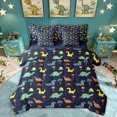 thumbnail image 1 of Feelyou Jungle Dinosaur Bedding Comforter Set for Kids Boys Girls, Palm Stone Wildlife Queen Bedding Sets, Deep Navy, Blue Reversible, 7pcs, 1 of 7