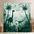 thumbnail image 1 of Feelyou Jungle Dinosaur Print Black Out Curtains for Teens, Palm Leaf Coconut Tree Curtains Pack of 2 (42x63 Each), Cartoon Animal Bedroom Curtains, Window Curtains Bedroom Decor, 1 of 6