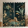 thumbnail image 1 of Feelyou Jungle Leopard Animal Black Out Curtains, Wildlife Cheetah Lover Curtains Pack of 2 (42x63 Each), Rustic Leaf Flower Bedroom Curtains, Black Out Curtains Decor, 1 of 6