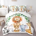 thumbnail image 1 of Feelyou Jungle Lion Animal Twin Bedding Sets 7-Piece, Cartoon Cheetah Elephant Zebra Lover Bedding Comforter Set, Teens Kids Boys Girls Reversible Sheet Sets, Breathable Home Decor, 1 of 8
