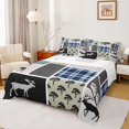 thumbnail image 1 of Feelyou Jungle Moose Deer Bed Sheets for Adult, Patchwork Checkered King Sheets, Countryside Theme Sheet Set, Super Cozy Room Decor, 4-Piece, 1 of 7