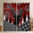 thumbnail image 1 of Feelyou Jungle Moose Elk Boys Blackout Curtains Set of 2 (52x84 Each), Rustic Western Plaid Window Curtains, Red Farmhouse Theme Curtains and Drapes, Blackout Curtains Room Decor, 1 of 6