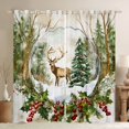 thumbnail image 1 of Feelyou Jungle Reindeer Wildlife Black Out Curtains, Christmas Leaf Flower Curtains Pack of 2 (42x63 Each), Teens Kids Boys Girls Bedroom Curtains, Living Room Curtains Decor, 1 of 6