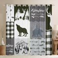 thumbnail image 1 of Feelyou Jungle Wolf Blackout Curtains Set of 2 (52x84 Each), Rustic Cabin Window Curtains, 1 of 6