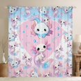 thumbnail image 1 of Feelyou Kawaii Axolotl Teens Black Out Curtains, Pink Blue Dreamy Animal Curtains Pack of 2 (42x63 Each), Cartoon Love Heart Bedroom Curtains, Blackout Curtains Bedroom Decor, 1 of 7