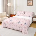 thumbnail image 1 of Feelyou Kawaii Ballet Dance Bed Sheets for Kids, Fairy Tale Princess King Sheets, Cute Dreamy Cartoon Sheet Set, Luxury Bedroom Decor, 4-Piece, 1 of 7