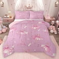 thumbnail image 1 of Feelyou Kawaii Ballet Girl Full Size Comforter Sets, Pink Princess Bowknot Bedding Comforter Set, Pink Romantic Rose Reversible Bedding Sets, Super Cozy Room Decor, 3-Piece, 1 of 8