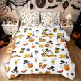 thumbnail image 1 of Feelyou Kawaii Beach Ghost Full Size Bedding Sets, Cartoon Skull Full Size Bed in a Bag, White Orange, Halloween Reversible, 7pcs, 1 of 7