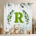 thumbnail image 1 of Feelyou Kawaii Bear Rabbit Black Out Curtains, Watercolor Cartoon Animal Curtains Pack of 2 (42x63 Each), Initial R Letter Theme Bedroom Curtains, Curtains and Drapes Decor, 1 of 6
