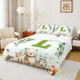 thumbnail image 1 of Feelyou Kawaii Bear Rabbit Twin Sheet Sets, Watercolor Cartoon Animal Twin Fitted Sheet, Initial L Letter Theme Flat Sheet, Lightweight Room Decor, 3-Piece, 1 of 7