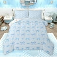 thumbnail image 1 of Feelyou Kawaii Blue Bowknot Queen Comforter Set for Girl, Cute Cartoon Love Heart Bedding Sets, Princess Crown Reversible Bedding Comforter Set, Microfiber Bedroom Decor, 3-Piece, 1 of 9