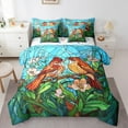 thumbnail image 1 of Feelyou Kawaii Boho Bird Bedding Comforter Set 7-Piece, Jungle Flower Plant King Bedding Sets, Teens Boys Girls Kids Reversible Bed Sheets, Super Cozy Room Decor, 1 of 7