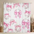 thumbnail image 1 of Feelyou Kawaii Bowknot Baseball Curtains Pack of 2 (42x84 Each), Cartoon Princess Ribbon Curtains Blackout, Teens Kids Girls Women Bedroom Curtains, Living Room Curtains Decor, 1 of 6