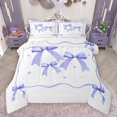 thumbnail image 1 of Feelyou Kawaii Bowknot Kids Bedding Comforter Set, Fashion Princess Style Twin Comforter Sets, Dreamy Purple Ribbon Reversible Bedding Set, Breathable Home Decor, 2-Piece, 1 of 8