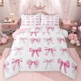 thumbnail image 1 of Feelyou Kawaii Bowknot Kids Twin Comforter Sets, White Pink Watercolor Bedding Set, 2pcs, 1 of 8