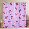thumbnail image 1 of Feelyou Kawaii Bowknot Ribbon Black Out Curtains for Girl, Cartoon Purple Red Curtains Pack of 2 (42x63 Each), Fairy Tale Princess Bedroom Curtains, Living Room Curtains Decor, 1 of 6