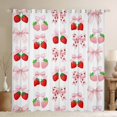 thumbnail image 1 of Feelyou Kawaii Buffalo Bowknot Black Out Curtains, Fashion Ribbon Strawberry Curtains Pack of 2 (42x63 Each), Princess Pink Cartoon Bedroom Curtains, Window Curtains Decor, 1 of 6