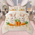 thumbnail image 1 of Feelyou Kawaii Carrot Bunny Full Size Comforter Sets, Cute Easter Rabbit Animal Bedding Comforter Set, Teens Kids Boys Girls Reversible Bedding Sets, Breathable Home Decor, 3 Pieces, 1 of 8