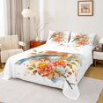 thumbnail image 1 of Feelyou Kawaii Cartoon Bird Twin Sheet Sets for Teen, Watercolor Flower Floral Twin Fitted Sheet, Vintage Chinese Style Flat Sheet, Lightweight Room Decor, 3pcs, 1 of 7
