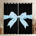 thumbnail image 1 of Feelyou Kawaii Cartoon Bow Blackout Curtains Set of 2 (52x84 Each) for Kids, Blue Princess Bowknot Window Curtains, Fairy Tale Style Curtains and Drapes, Living Room Curtains Decor, 1 of 6