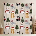thumbnail image 1 of Feelyou Kawaii Cartoon Cat Curtains Pack of 2 (42x84 Each) for Teen, Christmas Tree Curtains Blackout, Happy New Year Bedroom Curtains, Blackout Curtains Room Decor, 1 of 6