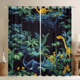 thumbnail image 1 of Feelyou Kawaii Cartoon Dinosaur Curtains Pack of 2 (42x84 Each), Jungle Leaf Botanical Curtains Blackout, Cute Animal Theme Bedroom Curtains, Blackout Curtains Room Decor, 1 of 6