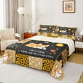 thumbnail image 1 of Feelyou Kawaii Cartoon Dog Queen Sheet Sets, Rustic Sunflower Flat Sheet, Patchwork Plaid Queen Fitted Sheet, Microfiber Bedroom Decor, 4 Pieces, 1 of 7