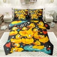thumbnail image 1 of Feelyou Kawaii Cartoon Duck Bedding Comforter Set 7 Pieces, Cute Summer Animal Full Bedding Set, Teens Kids Boys Girls Reversible Fitted Sheet Flat Sheet, Lightweight Room Decor, 1 of 8