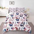thumbnail image 1 of Feelyou Kawaii Cartoon Gnome Queen Comforter Set, US Flag Love Heart Bedding Sets, Teens Kids Boys Girls Reversible Bedding Comforter Set, Breathable Home Decor, 3pcs, 1 of 8