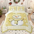 thumbnail image 1 of Feelyou Kawaii Christmas Snowman Bedding Comforter Set, Happy New Year Twin Comforter Sets, Dreamy Yellow Snowflake Reversible Bedding Set, Luxury Bedroom Decor, 2-Piece, 1 of 8